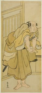 O Ator Asao Tamejuro I como Gotobei Bêbado na Peça Yoshitsune Koshigoe Jo, Realizada no Teatro Ichimura no Nono Mês, 1790