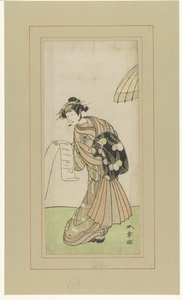 Actor Yamashita Kinsaku II no papel da cortesã Agemaki de Katsukawa Shunsho