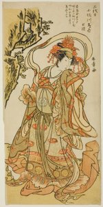 A primeira neve de Tokimeku e Oedo de Katsukawa Shunsho