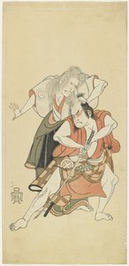 Sawamura So_ju_ro_ II e O_tani Hiroji III de Katsukawa Shunsho