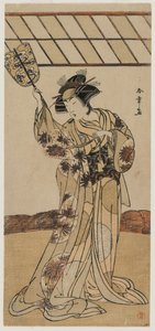 Segawa Kikunojo II como árbitro de uma luta de luta livre, c. final dos anos 1770. de Katsukawa Shunsho