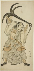 The Actor Ichikawa Danjuro IV as Taira no Tomomori disguised as Tokaiya Gimpei in the scene “Tomomori with the Anchor (Ikari Tomomori)” in the play “Yoshitsune’s Thousand Cherry Trees (Yoshitsune Sembon-zakura)” de Katsukawa Shunsho