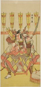 O ator Ichikawa Danjuro V como Yanone Goro na peça Kuruwa-gayoi Komachi Soga, apresentada no Teatro Nakamura no Quinto Mês, 1781 de Katsukawa Shunsho