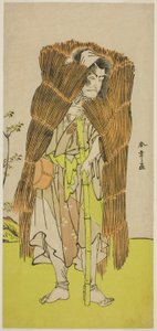 O ator Ichikawa Ebizo III como Akushichibyoe Kagekiyo disfarçado de mendigo na peça Kamuri Kotoba Soga no Yukari, apresentada no Teatro Ichimura no primeiro mês, 1776 de Katsukawa Shunsho