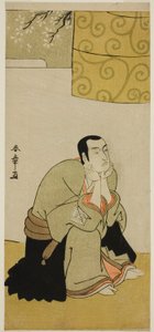 O ator Ichikawa Monnosuke II como monge budista na peça Edo no Hana Mimasu Soga, apresentada no Teatro Nakamura no quarto mês, 1783 de Katsukawa Shunsho