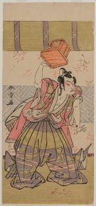 O ator Ichikawa Raizo como Soga No Goro, meados da década de 1770.