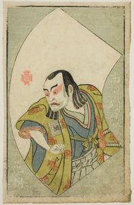 O ator Ichikawa Tsunazo, de "A Picture Book of Stage Fans (Ehon butai ogi)" de Katsukawa Shunsho