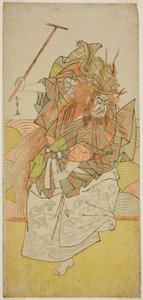 O ator Ichimura Uzaemon IX como uma encarnação do Rei Dragão na peça Saki Masuya Ume em Kachidoki, realizada no Teatro Ichimura no décimo primeiro mês de 1778 de Katsukawa Shunsho