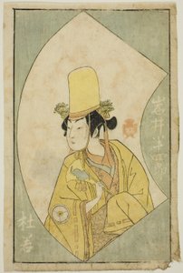 O ator Iwai Hanshiro IV, de "A Picture Book of Stage Fans (Ehon butai ogi)" de Katsukawa Shunsho