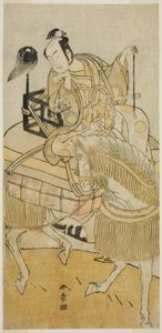 O ator Matsumoto Koshiro IV como Ogata no Saburo Disfarçado como Matsuura Saemon na peça Ichi no Tomi Tsuki no Kaomise, apresentada no Teatro Morita no décimo primeiro mês de 1774 de Katsukawa Shunsho