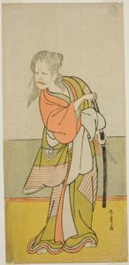 O ator Nakajima Kanzaemon III como Yaguchi no Karasu-baba na peça Hono Nitta Daimyojin, apresentada no Teatro Morita no Sétimo Mês, 1777 de Katsukawa Shunsho