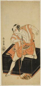 O Ator Nakamura Nakazo I como Izu no Jiro Disfarçado de Kemmaku no Sabu na Peça Edo-zakura Sono Omokage, apresentada no Teatro Nakamura no Quinto Mês, de Katsukawa Shunsho