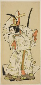 O ator Nakamura Nakazo I como Príncipe Koreakira (?) na peça Gohiiki Kanjincho, apresentada no Teatro Nakamura no décimo primeiro mês, 1773 de Katsukawa Shunsho