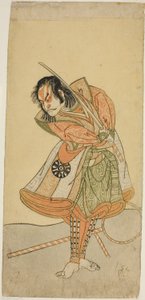 A peça Soga Moyo Aigo no Wakamatsu, apresentada no Teatro Nakamura no Primeiro Mês, de Katsukawa Shunsho
