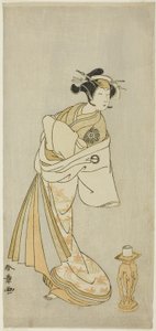 O Ator Nakamura Noshio I como o Espírito da Cortesã Takao, na Sequência de Dança Shosagoto "Sono Utsushi-e Matsu ni Kaede" (A Shadow-Picture of Pine and Maple), a última cena da segunda parte da peça Keisei Momiji no Uchikake (Cortesã em um Over-K de Katsukawa Shunsho