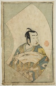 O ator Onoe Kikugoro I, de "A Picture Book of Stage Fans (Ehon butai ogi)" de Katsukawa Shunsho