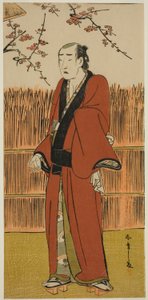 Onoe Matsusuke I como Baramon no Kichi na peça Hatsumombi Kuruwa Soga, apresentada no Teatro Nakamura no Primeiro Mês, de Katsukawa Shunsho