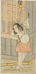 O ator Otani Hiroji III, possivelmente como Akaneya Hanshichi na peça Fuji no Yuki Kaikei Soga (Neve no Monte Fuji: A Vingança de Soga), apresentada no Teatro Ichimura a partir do décimo quinto dia do primeiro mês, 1770 de Katsukawa Shunsho