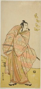 tee a c e r Ota ni hiroji ii s roll novo ro e membro ferida tee pay flower oed festival de Masakado, se apresenta no te tee tee Ichimura tee membro tee eventh gate th, 1789 de Katsukawa Shunsho