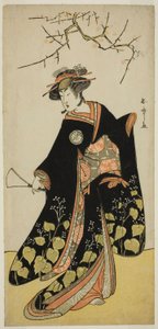 A peça Shitenno Tonoi no Kisewata (?), apresentada no Teatro Nakamura (?) no décimo primeiro mês, (?) de Katsukawa Shunsho