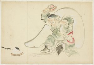 Daikoku, Deus da Felicidade, com a sua Magia
Macete de Katsushika (school of) Hokusai