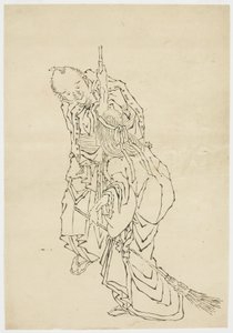 Jo e Uba; Tema de Takasago, ca. 1815-1849 (tinta no papel) de Katsushika (school of) Hokusai