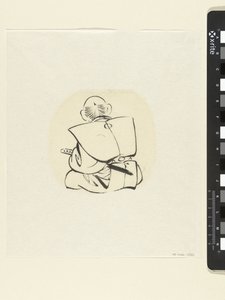 Homem sentado, visto por trás de attributed to Katsushika Hokusai