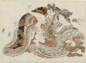 Casal de amor e ratos de Katsushika Hokusai (possibly)