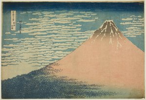 Uma brisa suave em um belo dia (Gaifu kaisei), da série "Trinta e seis vistas do Monte Fuji (Fugaku sanjurokkei)" de Katsushika Hokusai