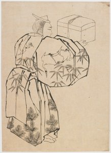 Um mensageiro da corte, final do século 18 e início do século 19. de Katsushika Hokusai
