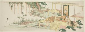 Admirando as glicínias de Katsushika Hokusai