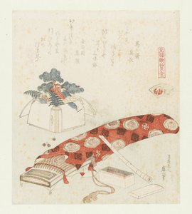 Concha Akoya
Akoyagai (título sobre o objecto)
Uma comparação de poemas e conchas de Genroku (título da série)
Genroku kasen kaiawase (título da série sobre o objecto) de Katsushika Hokusai