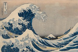 «Sob as Ondas ao largo de Kanagawa» (ou «A Grande Onda»), da série «Trinta e Seis Vistas do Monte Fuji» de Katsushika Hokusai