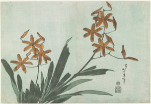 Lírios de amora-preta, c. 1832 de Katsushika Hokusai