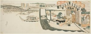 Festas de barco no rio Sumida de Katsushika Hokusai
