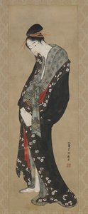 Cortesia, Período Edo (tinta e cor no papel) de Katsushika Hokusai