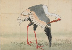 Guindaste, período Edo, final do século XVIII e início do século XIX. de Katsushika Hokusai