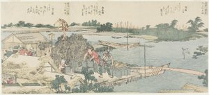 Campo da Garça e do Pinheiro em Shirahige, Taya em Hashiba de Katsushika Hokusai