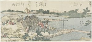 Guindaste e Pine Field em Shirahige, Taya em Hashiba, 1775-1849 de Katsushika Hokusai
