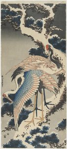 Guindastes em Pine, c. 1834 de Katsushika Hokusai