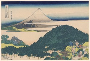 Almofada Pinheiro em Aoyama (Aoyama Enza no matsu), da série "Trinta e seis vistas do Monte Fuji (Fugaku sanjurokkei)" de Katsushika Hokusai