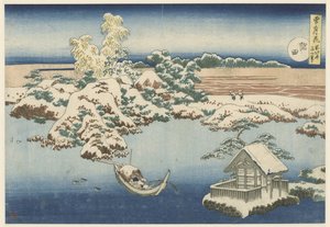 O rio Sumida na neve
Sumida (título sobre o objecto)
Neve, lua e flores (título da série)
Setsugekka (título da série sobre o objecto) de Katsushika Hokusai