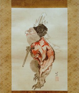 Macaco treinado de Katsushika Hokusai