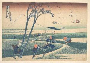 Ejiri, na província de Suruga (Sunshū Ejiri), da série «Trinta e seis vistas do Monte Fuji» (Fugaku sanjūrokkei) de Katsushika Hokusai