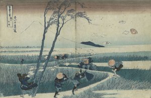 Ejiri, na província de Suruga, da série Trinta e Seis Vistas do Monte Fuji, c. 1830 de Katsushika Hokusai