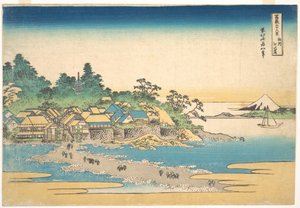 Enoshima, na província de Sagami (Sōshū Enoshima), da série «Trinta e seis vistas do Monte Fuji» (Fugaku sanjūrokkei) de Katsushika Hokusai