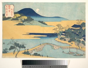 Lua noturna em Izumizaki (Izaumizaki yagetsu), da série «Oito Vistas das Ilhas Ryūkyū» (Ryūkyū hakkei) de Katsushika Hokusai