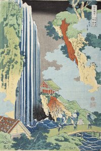 As Cataratas de Ono na Kisokaidō de Katsushika Hokusai