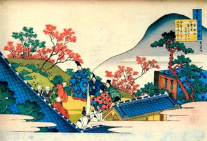 Da série Cem Poemas de Cem Poetas: Fujiwara no Tadahira, c1830. de Katsushika Hokusai