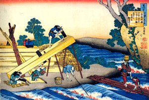 Da série Cem Poemas de Cem Poetas: Harumichi no Tsuraki, c1830. de Katsushika Hokusai